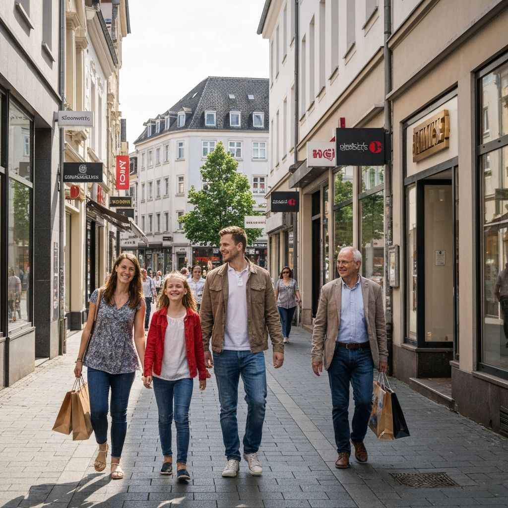 Menschen beim Einkaufen in der Bochumer Innenstadt